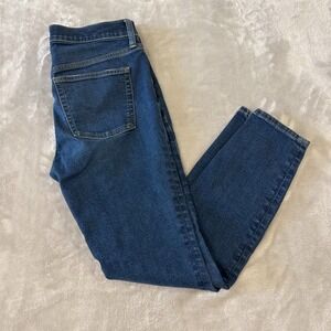 J.Crew‎ Womens Slim Fit Denim Jeans Button Fly Dark Wash Size 28